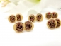 Preview: Skull Knopf Ohrstecker Holz Button